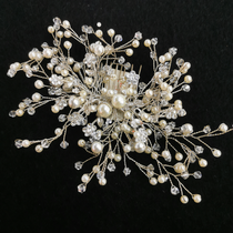 Simple and sweet rhinestone edge clip Korean style headdress wedding dress evening gown color yarn bridesmaid accessories