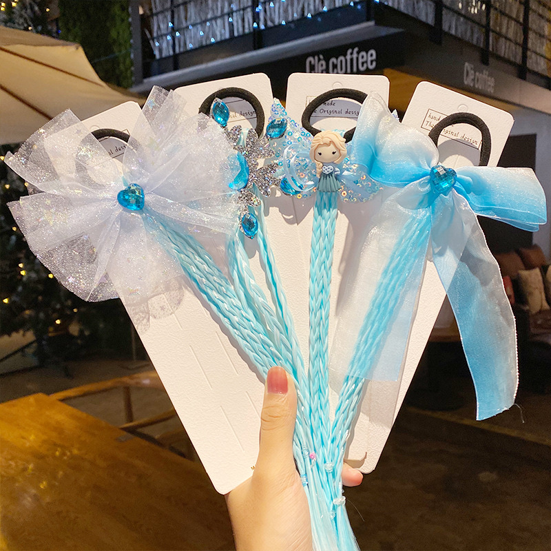 Butterfly five-pointed star children's wig hairpin, cute and adorable headwear, rainbow wings, unicorn five-pointed star, gauze, bow wig hairpin, girl, princess, trendy girl wig with braid, hair band headwear, children's bow, baby girl Specification image
