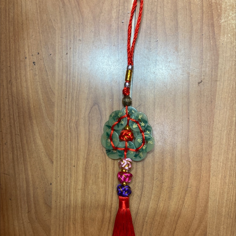 Hanging rope large ten green plum hanging three-color ball pendant