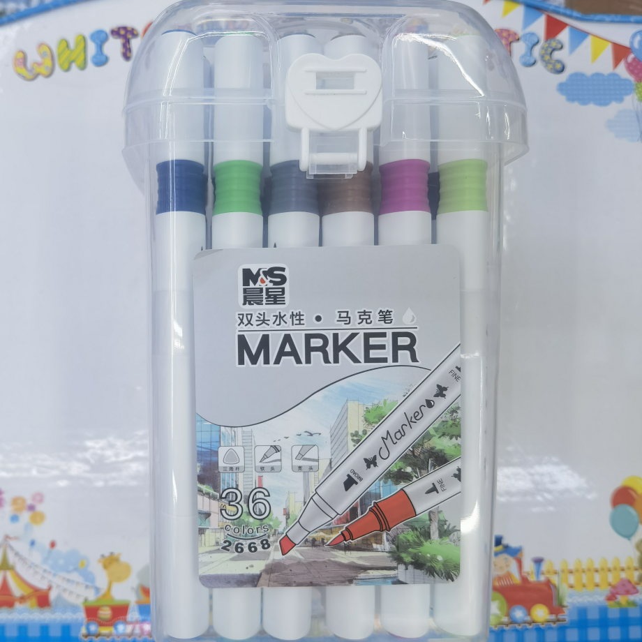 2668 Double Head Water-Based Marker 36 Colors