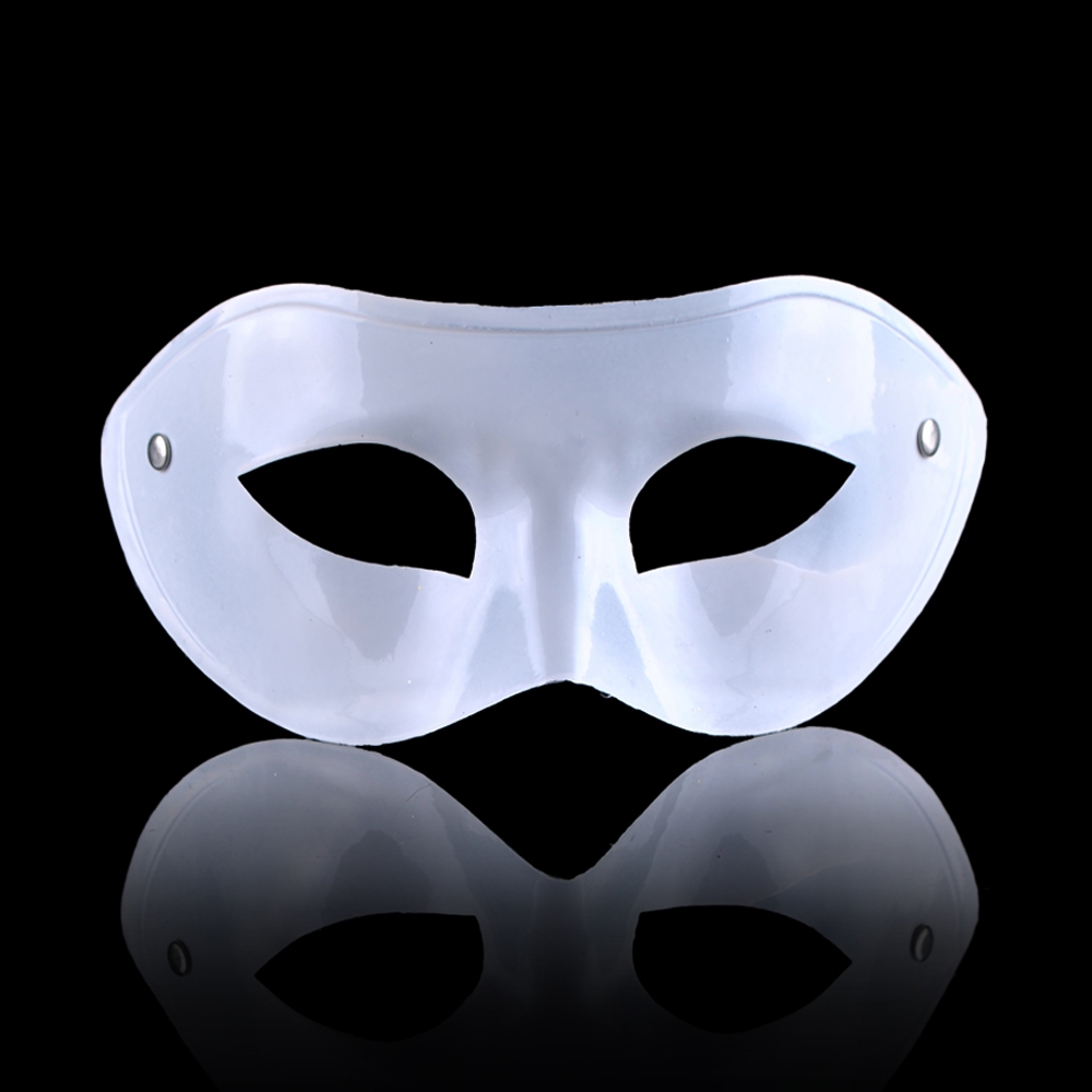 白色半脸男士面具黑色舞会走秀面具万圣节半脸眼罩黑加白平头面具2详情图5