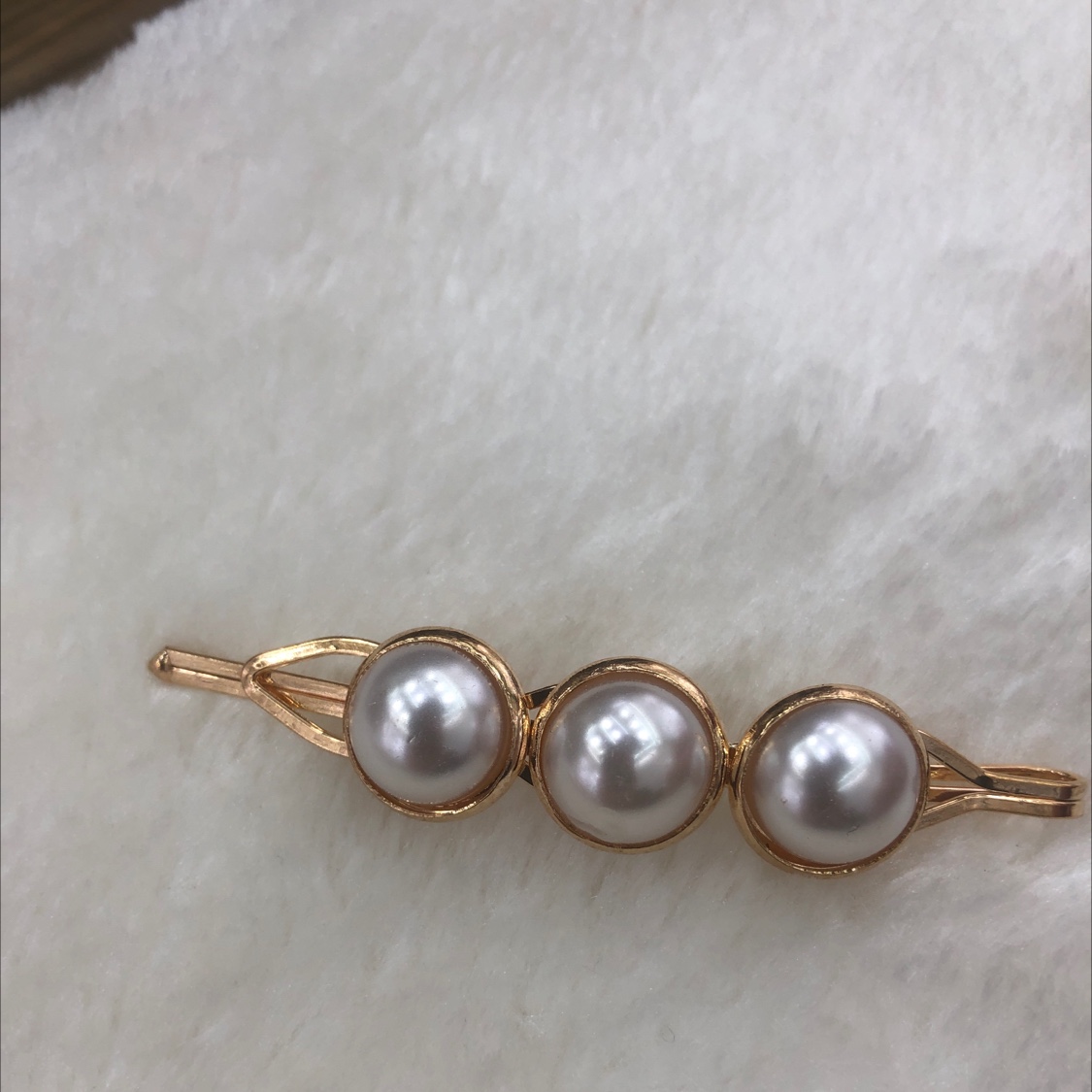 Half round pearl hairpin side clip
