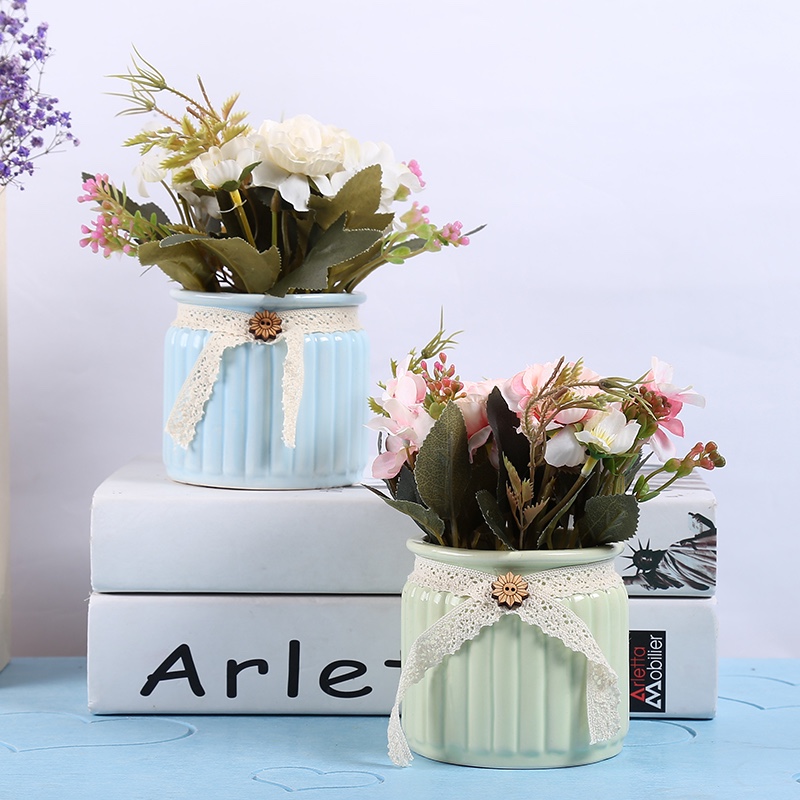 164 potted ceramic artificial flower ornaments with straps Specification image