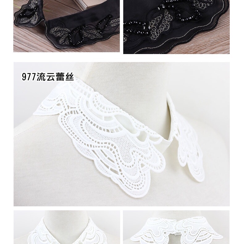 Lace lace hollow false collar children with white shirt false collar shirt collar decoration autumn and winter false collar 11
