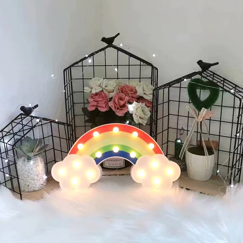 Stall source New flamingo unicorn night light pentagram model light love decorative light rainbow battery
