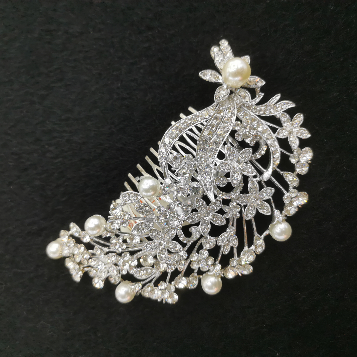 Headwear Mori floral headwear new handmade headwear wedding yarn hairpin jewelry silver rhinestone hairpin