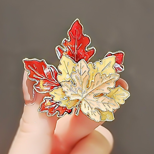 Pretty maple brooch