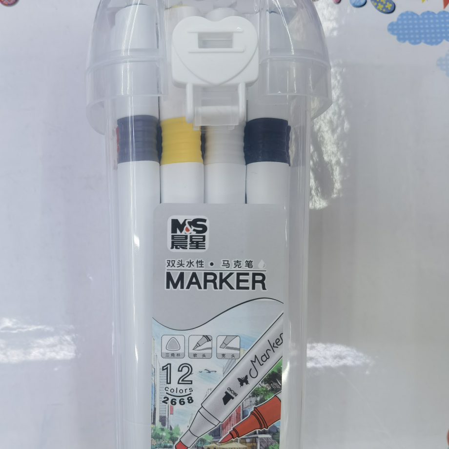 2668 Double Head Waterborne Marker 12 Colors