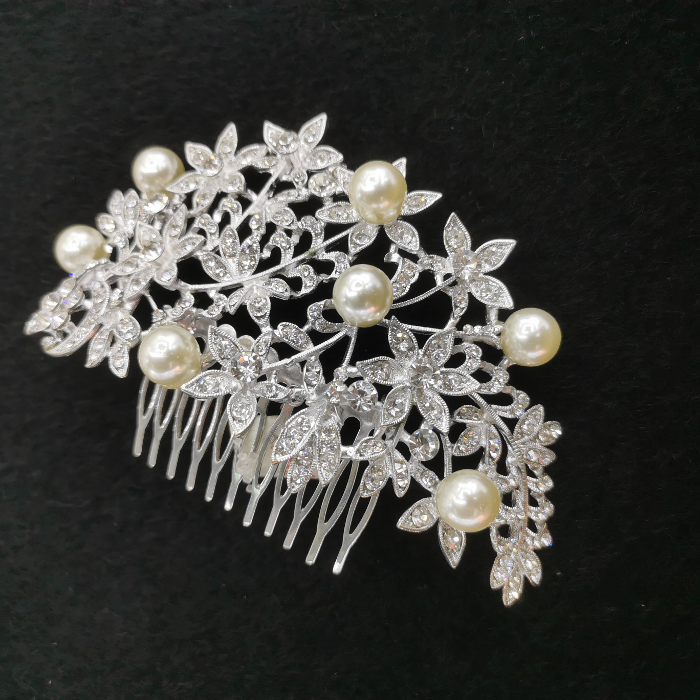 Korean net red wedding dress hair accessories silver diamond hair clip