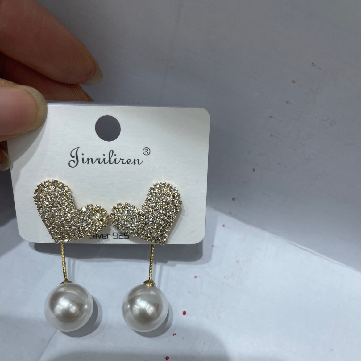Today Beauty Korean earrings fashion design heart style pearl long style