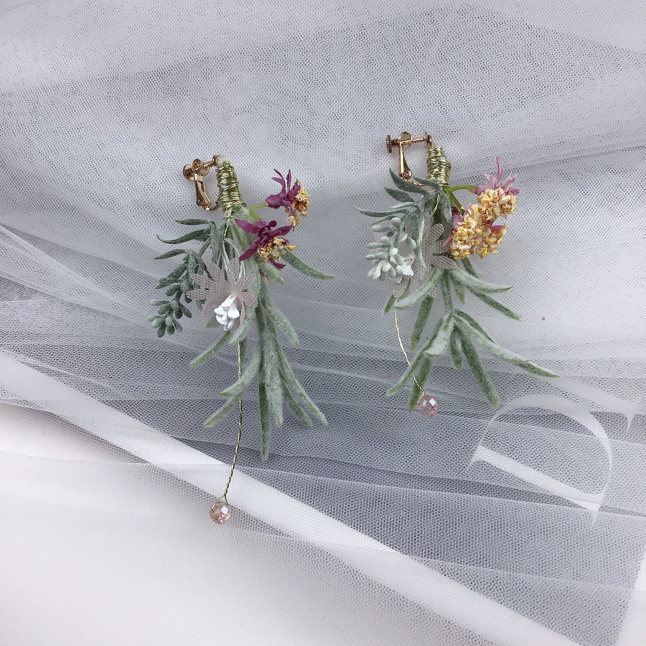 Jialan Accessories' forest-style simulated flower pendant earrings are exquisitely crafted crystal earring earrings with an ethereal and noble charm