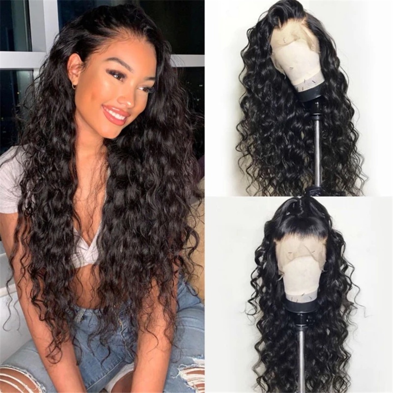 The wig is curly and long