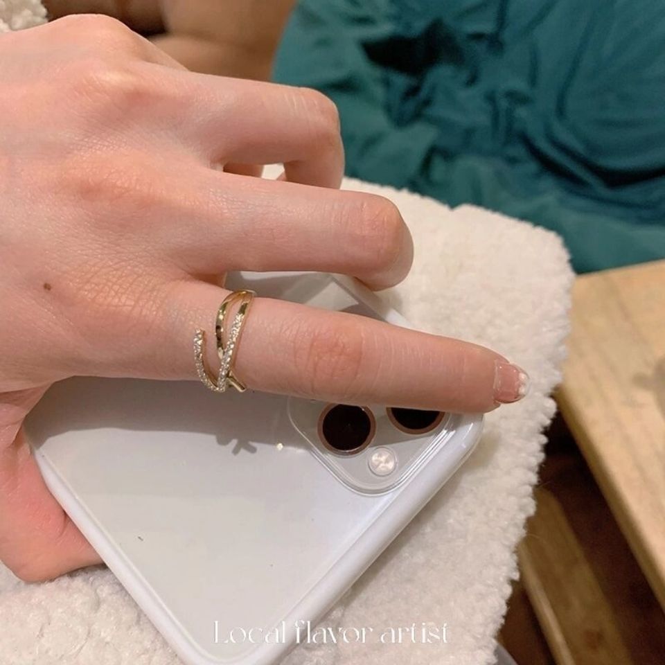 Send vegan ring light luxury niche delicate cold wind high-grade design niche index finger ring female Instagram tide