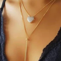 Hearts full of little zirconium Venetian drawn-out necklaces