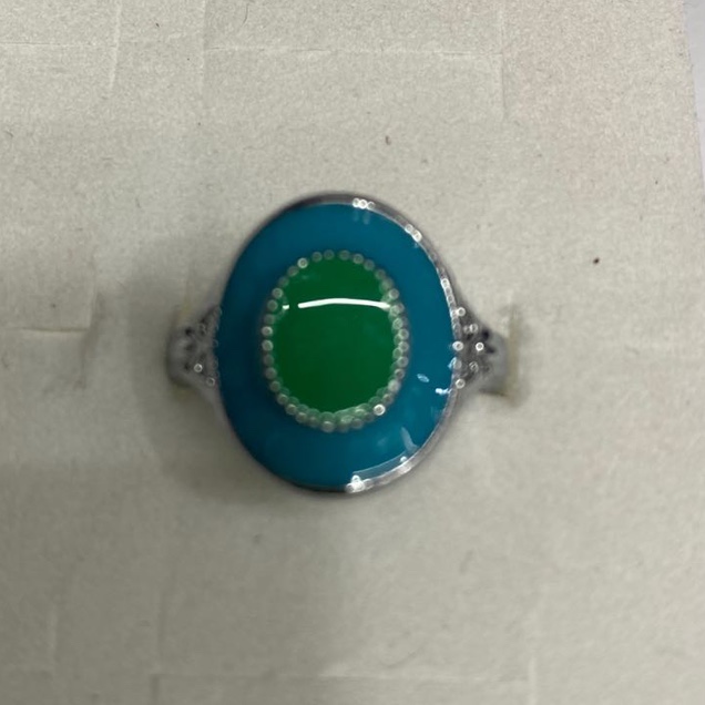 电镀古银底双色滴油戒面流行百搭款女士戒指号2⃣️号