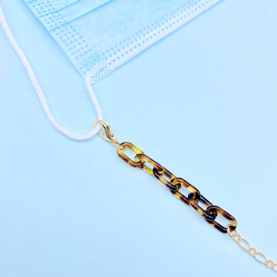 可爱树脂豹纹儿童口罩链眼镜链 口罩链【外贸专供】产品图