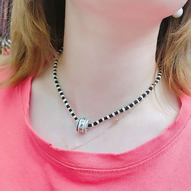 Jingpoli Jewelry DL09 Thai ethnic style hand-woven collarbone chain, retro aged imitation silver neck chain, neck jewelry, short necklace for women pic 11