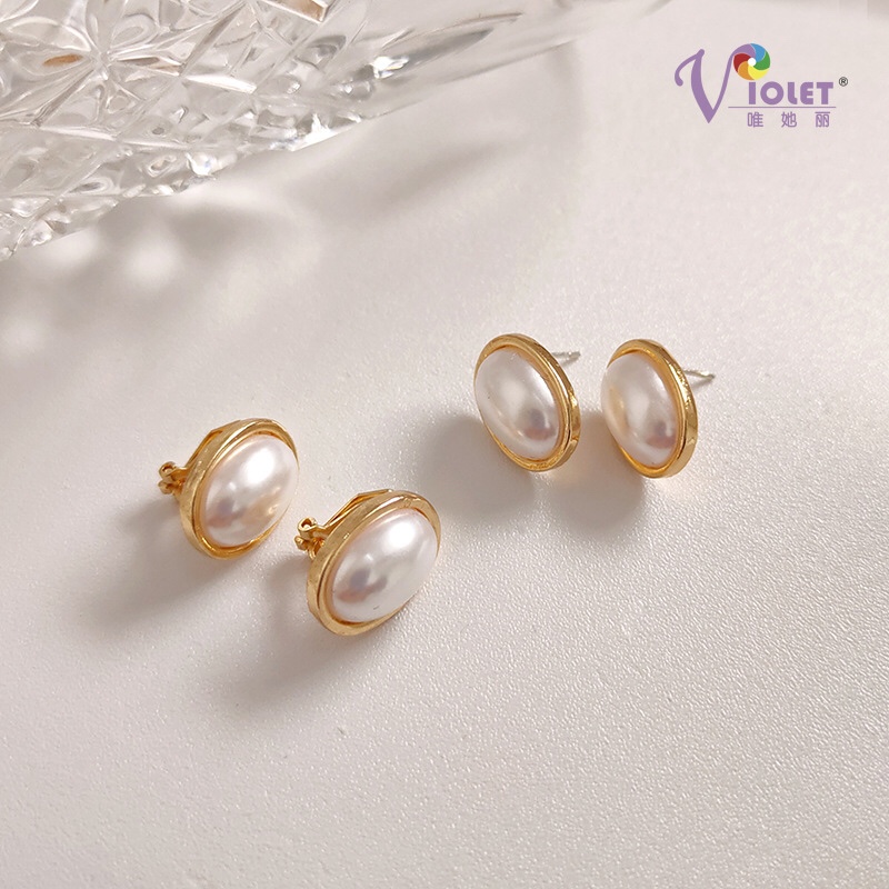 2021 new 925 silver needle pearl earrings female simple no piercing ear clip Qingdao jewelry source manufacturer
