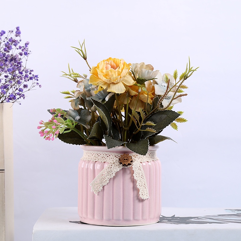 164 potted ceramic artificial flower ornaments with straps Application Scenario