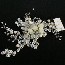 Hair accessories Simple rhinestone edge clip Korean style headdress wedding evening gown colorful yarn bridesmaid accessories