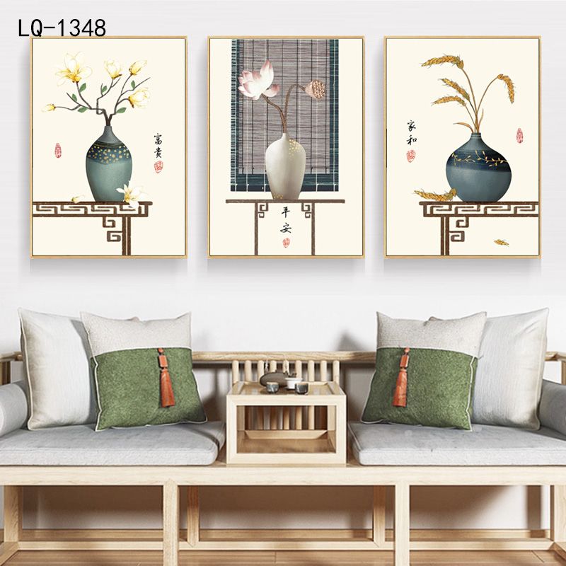 铝合金晶瓷晶贝中式客厅三联画4️⃣详情图1