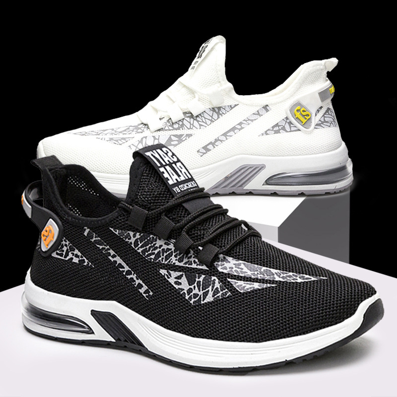2021外贸新款透气学生跑步鞋飞织运动鞋男跑步鞋sneakers飞织男鞋