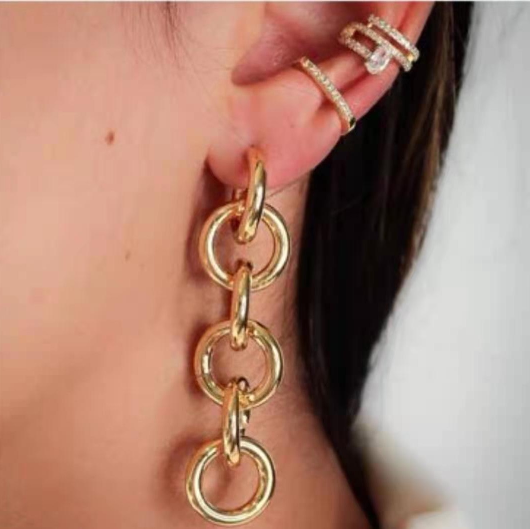 5 brass earrings