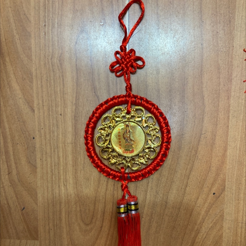 Red ring pendant gold five blessings Avalokitesvara pendant