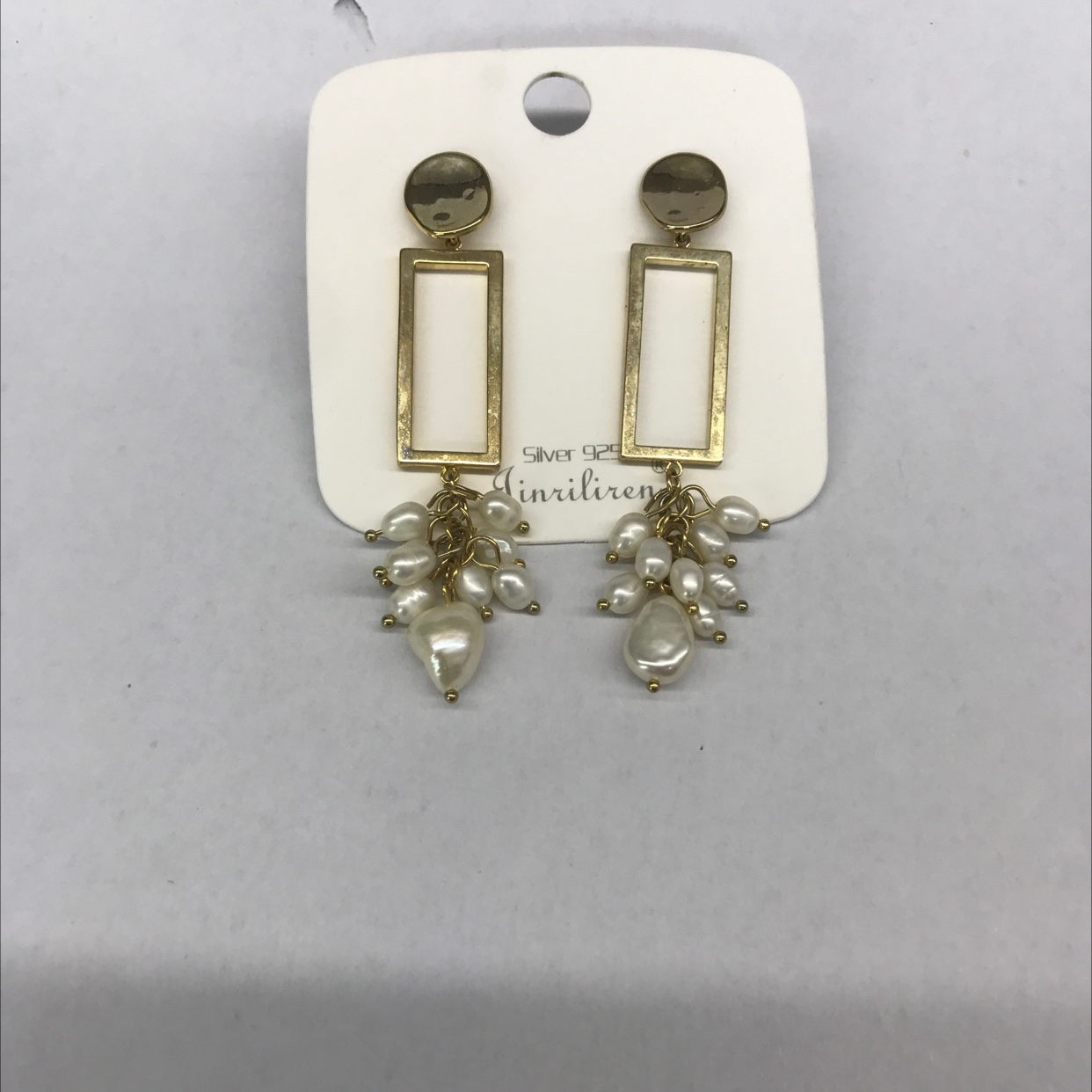 Today Beauty gold earrings white pearl handmade product series