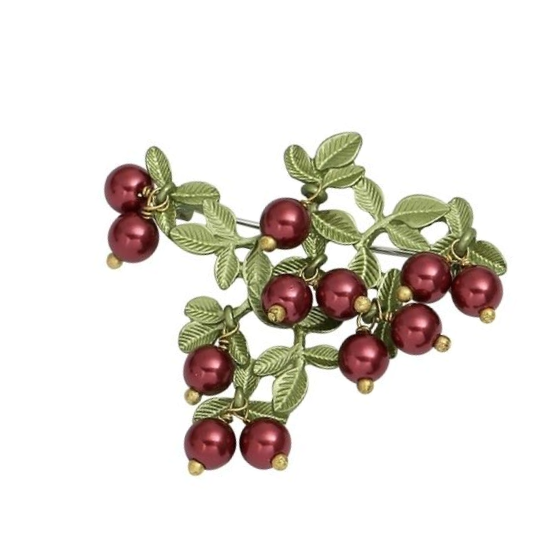 Cranberry Drop Oil Brooch Atmospheric suit Coat accessories thumbnail