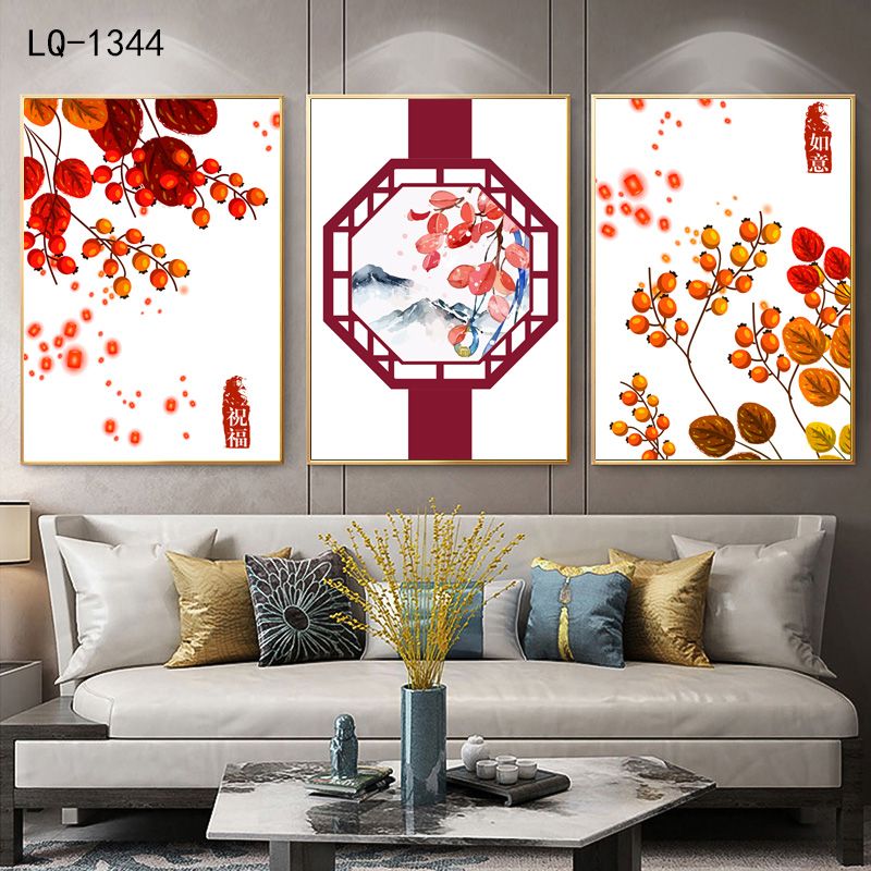 铝合金晶瓷晶贝中式客厅三联画3️⃣装饰画详情5