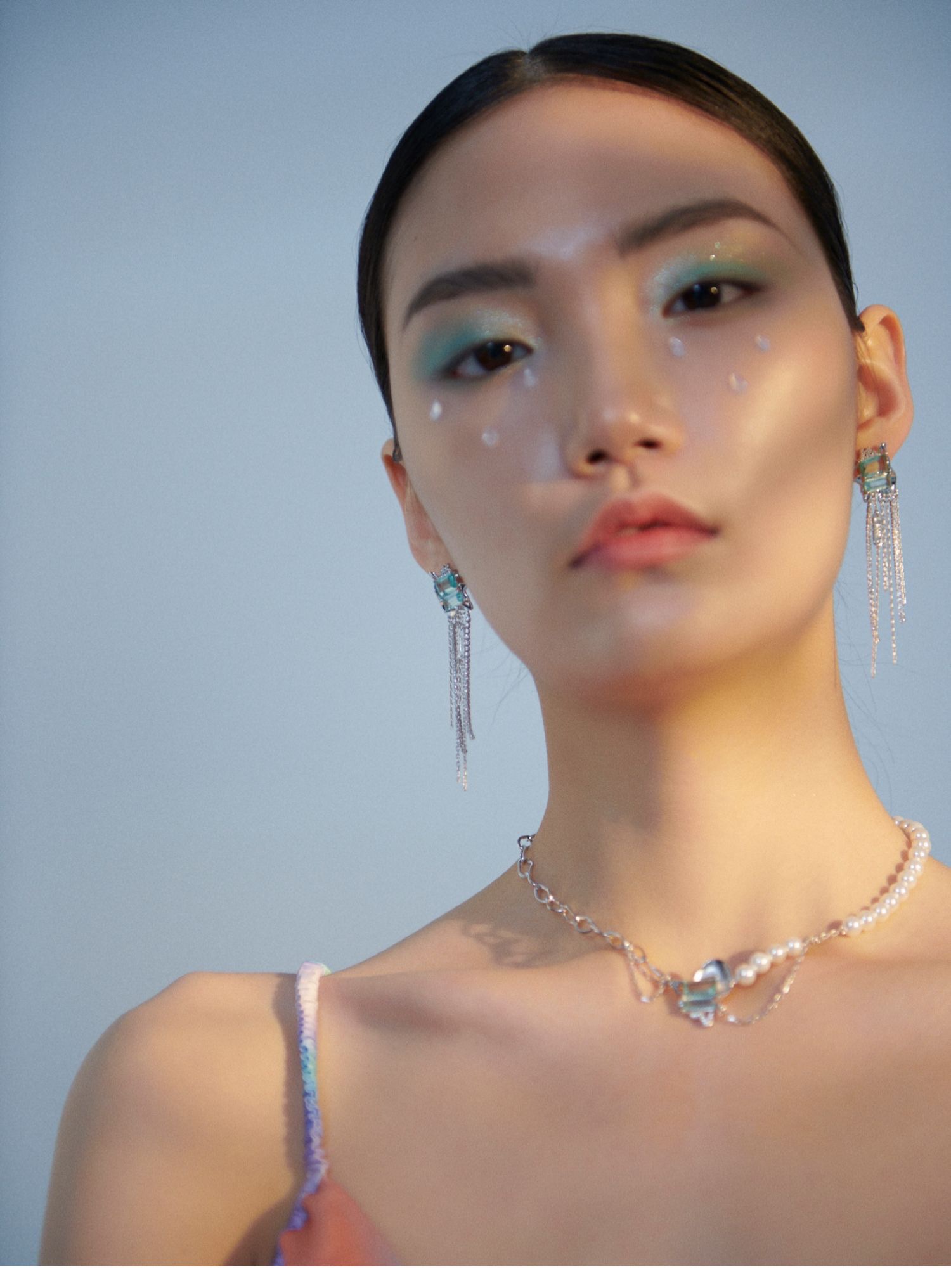 The original design of the pearl necklace and collarbone chain from the Daydream series worn by Song Yaxuan is unique and niche detail image 6