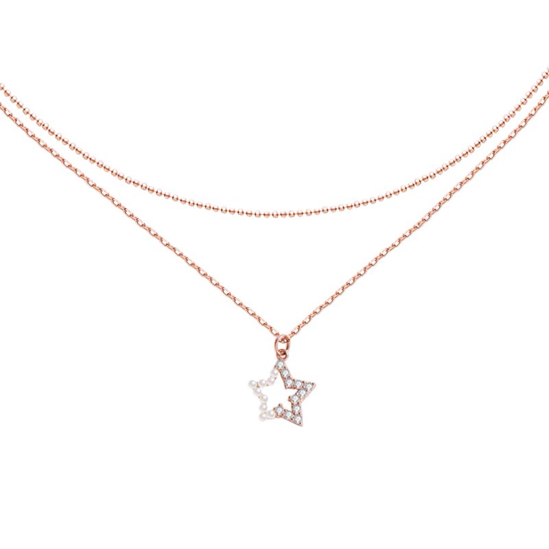 Half hollow star pearl necklace