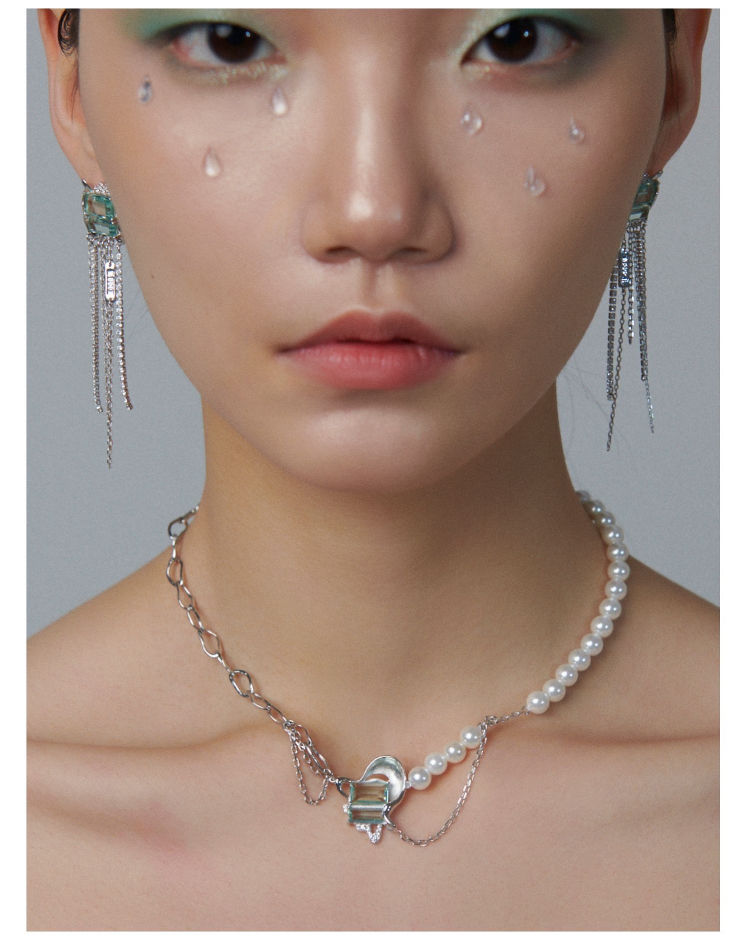 The original design of the pearl necklace and collarbone chain from the Daydream series worn by Song Yaxuan is unique and niche detail image 7