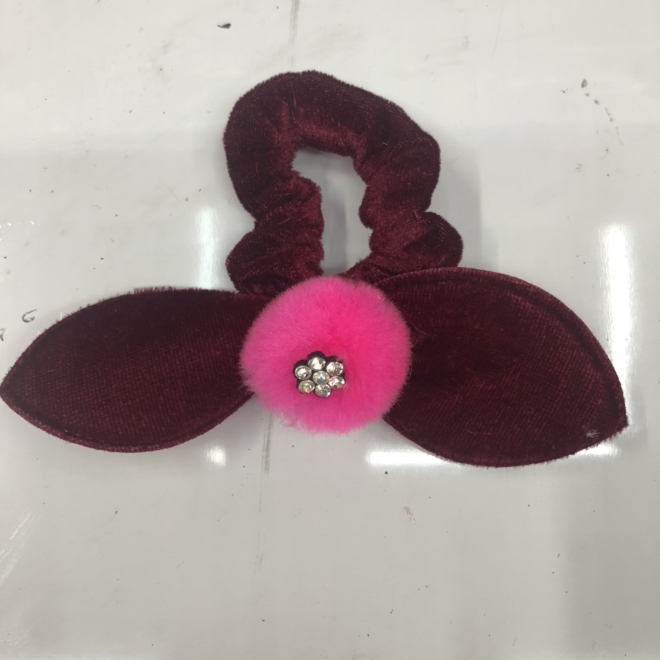 Rabbit ear pom-pom hair band