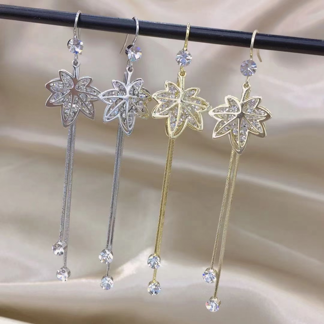 New trendy Korean-style, internet-famous, ethereal, gentle and sweet earrings with tassels and long earrings