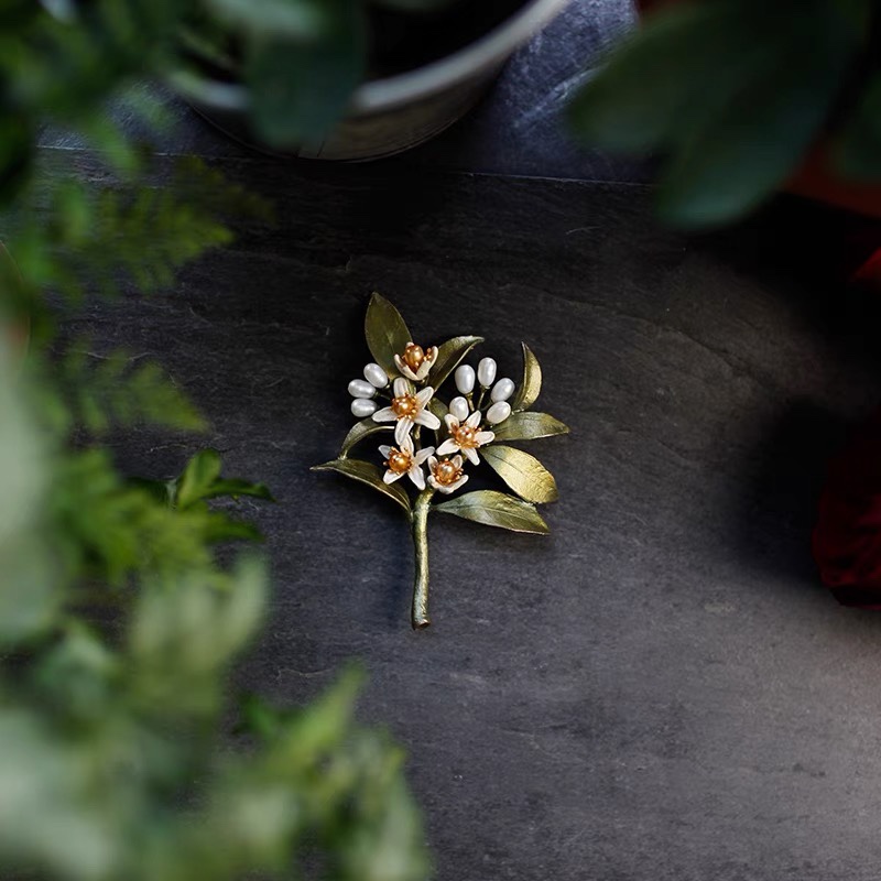 A pear brooch