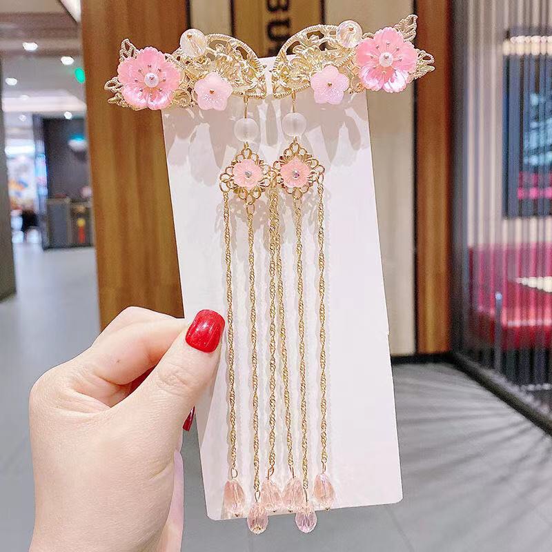 金色古风扇子对夹