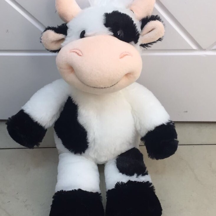 Factory direct sales of medium-sized plush toy dolls, cartoon black and white cows