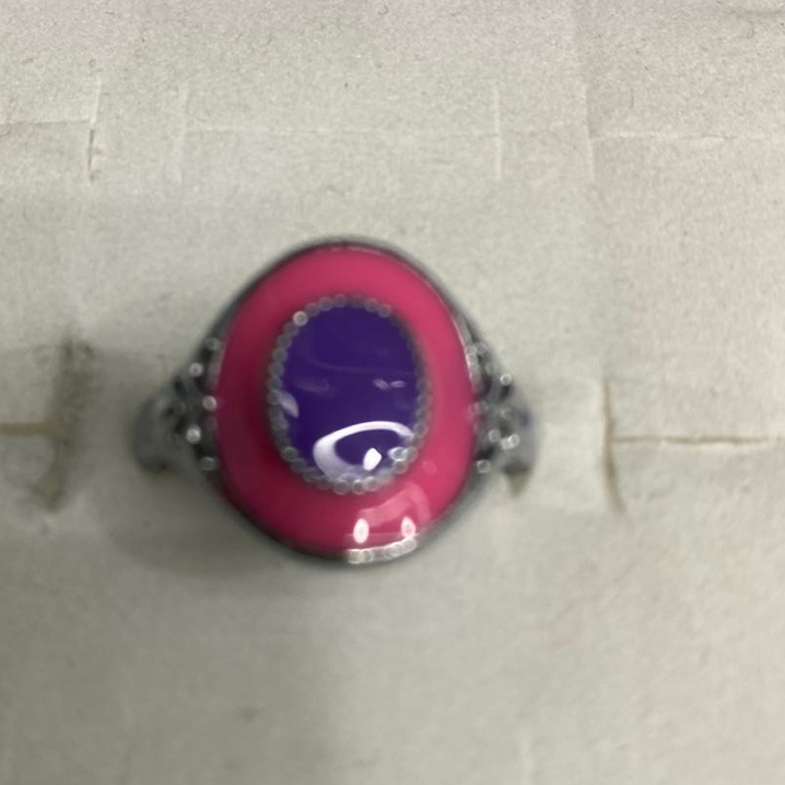 Electroplated ancient silver two-color drip ring surface popular ladies ring No. 10