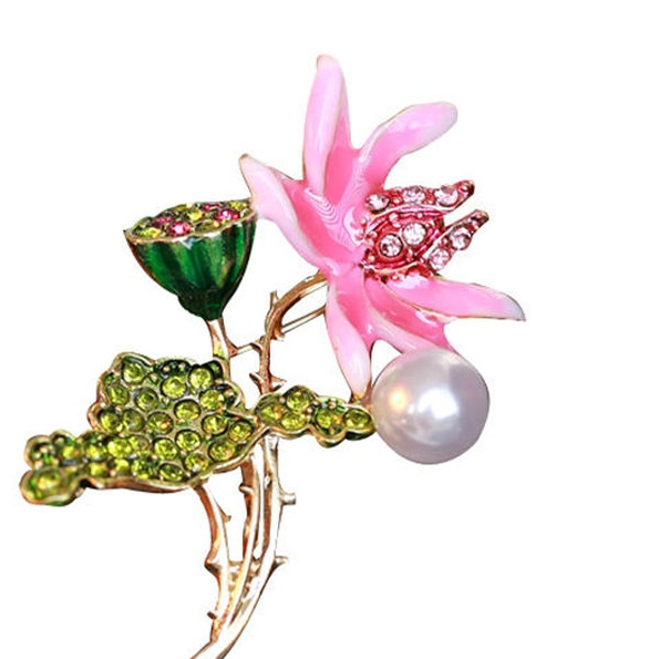 Drop Oil Lotus seed corsage Fashion elegant temperament pin sweater coat shawl buckle with accessories women