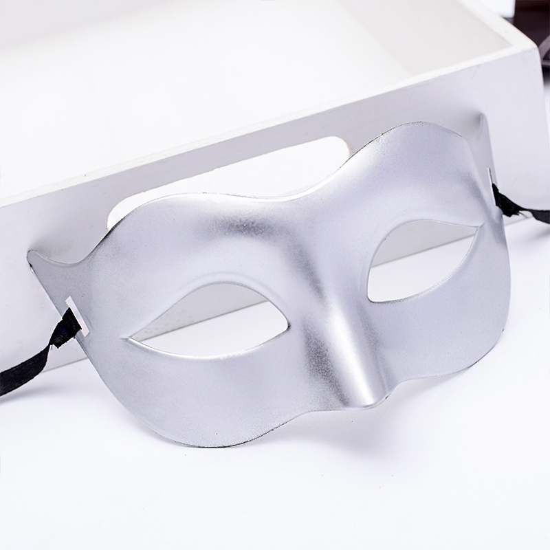White half face Men's mask Black PROM Show Mask Halloween Half Face Mask Black and White Crew Face Mask 5