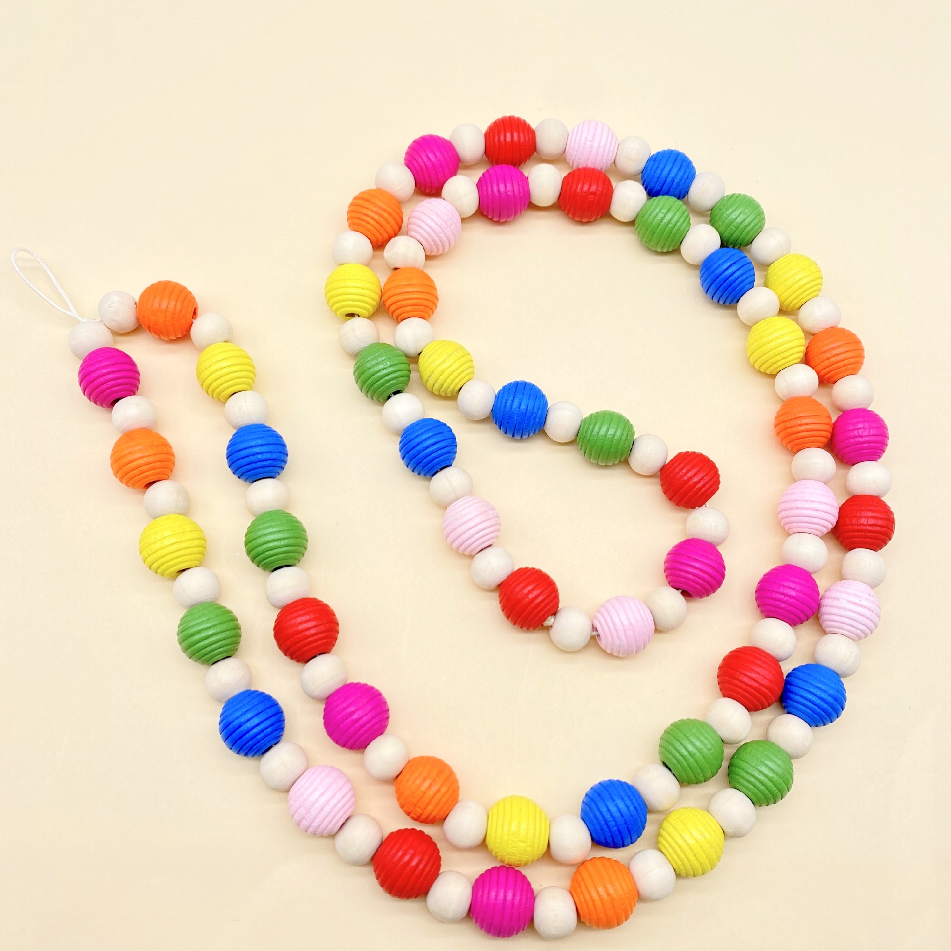 Fashion mobile phone chain decoration wood beads color chain spring and summer with mobile phone rope