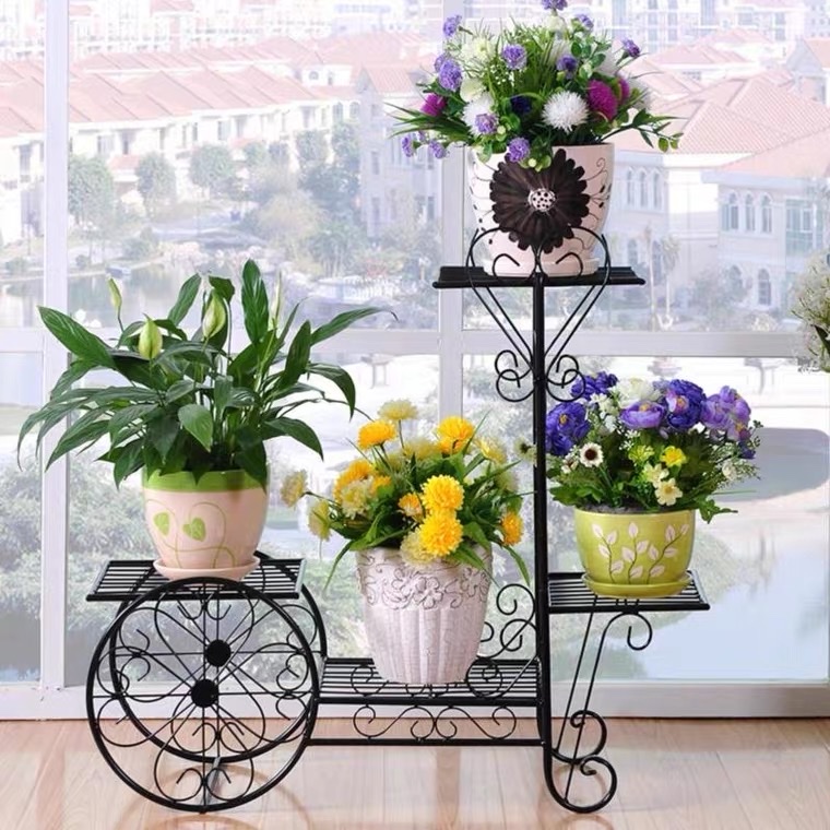 Wrought Iron Flower Stand Living Room Balcony Outdoor Flower Stand details Picture