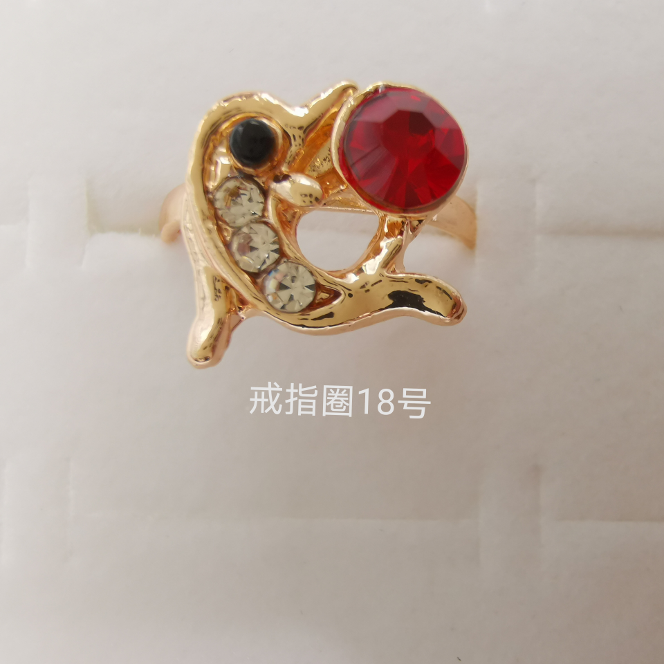 动物系列 彩钻合金戒指 电镀仿金经典款1311
