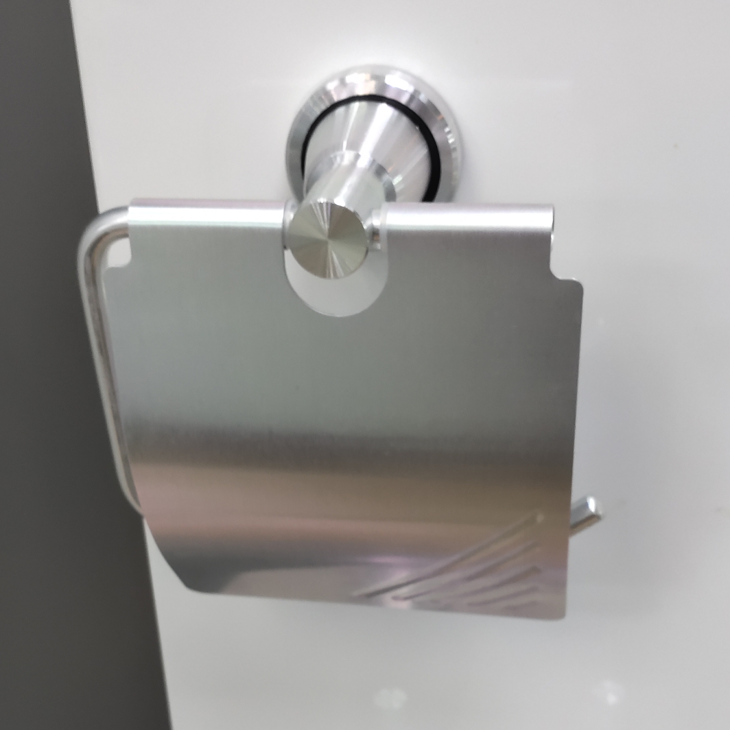 太空铝本色纸巾架卫浴置物架三角支撑洗漱台浴室小物件收纳挂拖一体