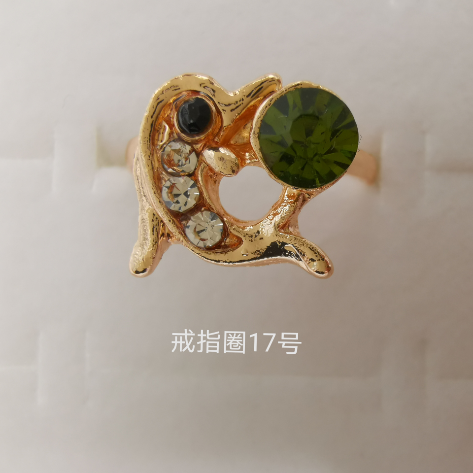 动物系列 彩钻合金戒指 电镀仿金经典款1419