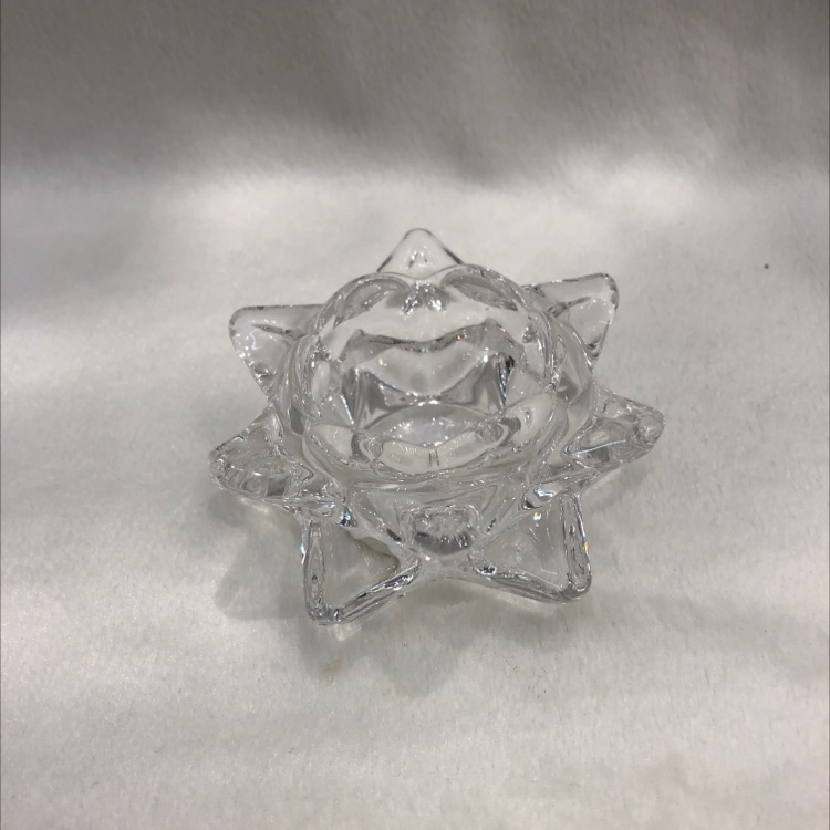 Glass double lotus candle holder candle holder glass decoration handicraft