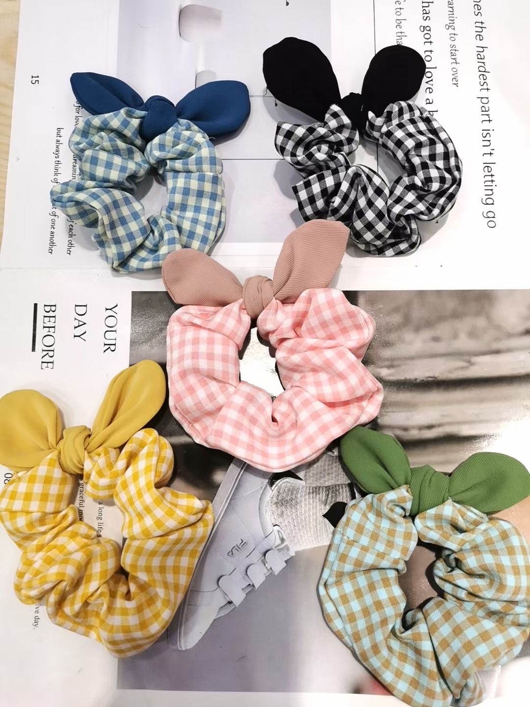 Korean girl's sweet hair tie, simple headband, versatile, cute animal ear hair band, rubber band when going out details Picture