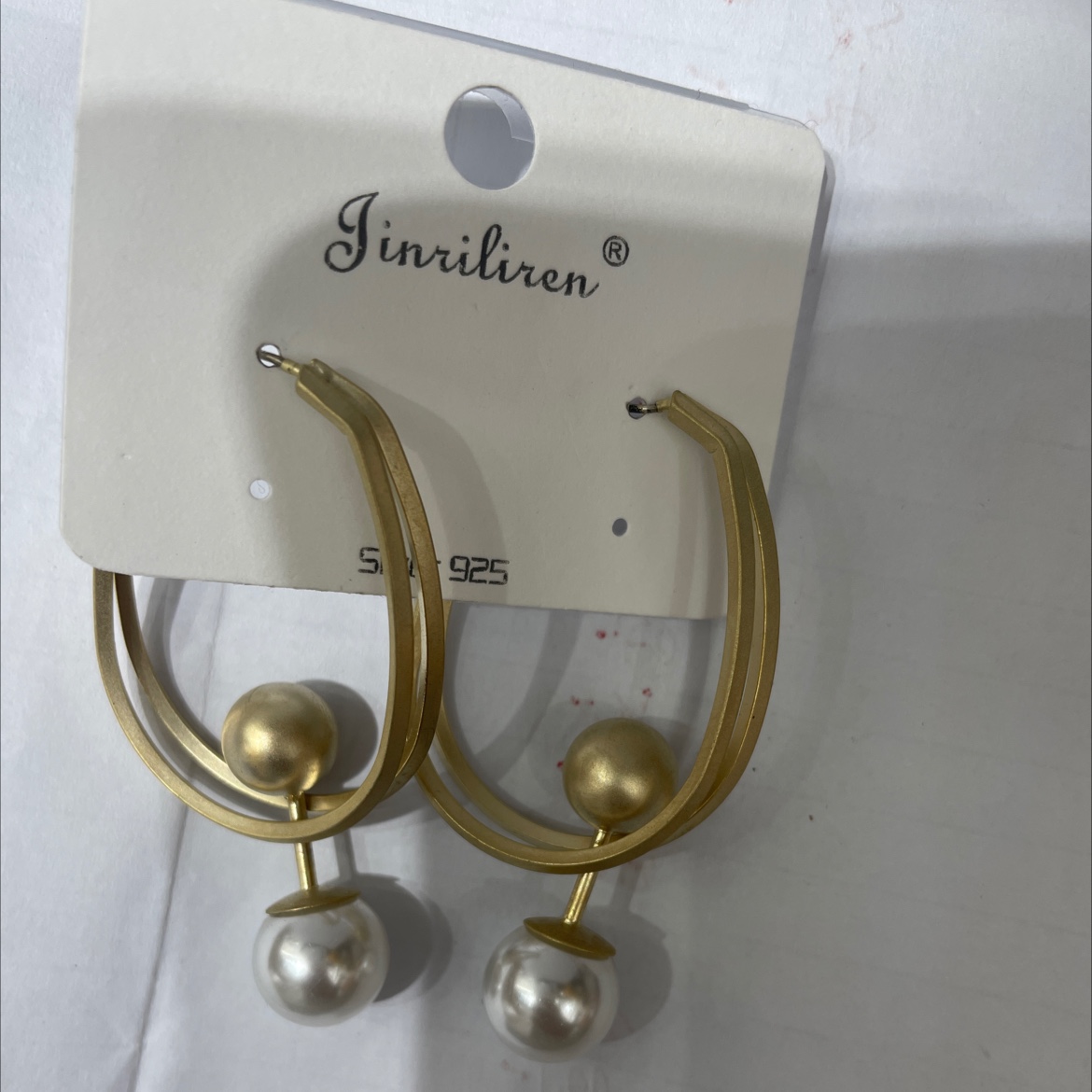 Today beauty Korean version earrings metal design pearl gold plating real gold